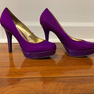 High Heel Purple Closed Toe Shoe